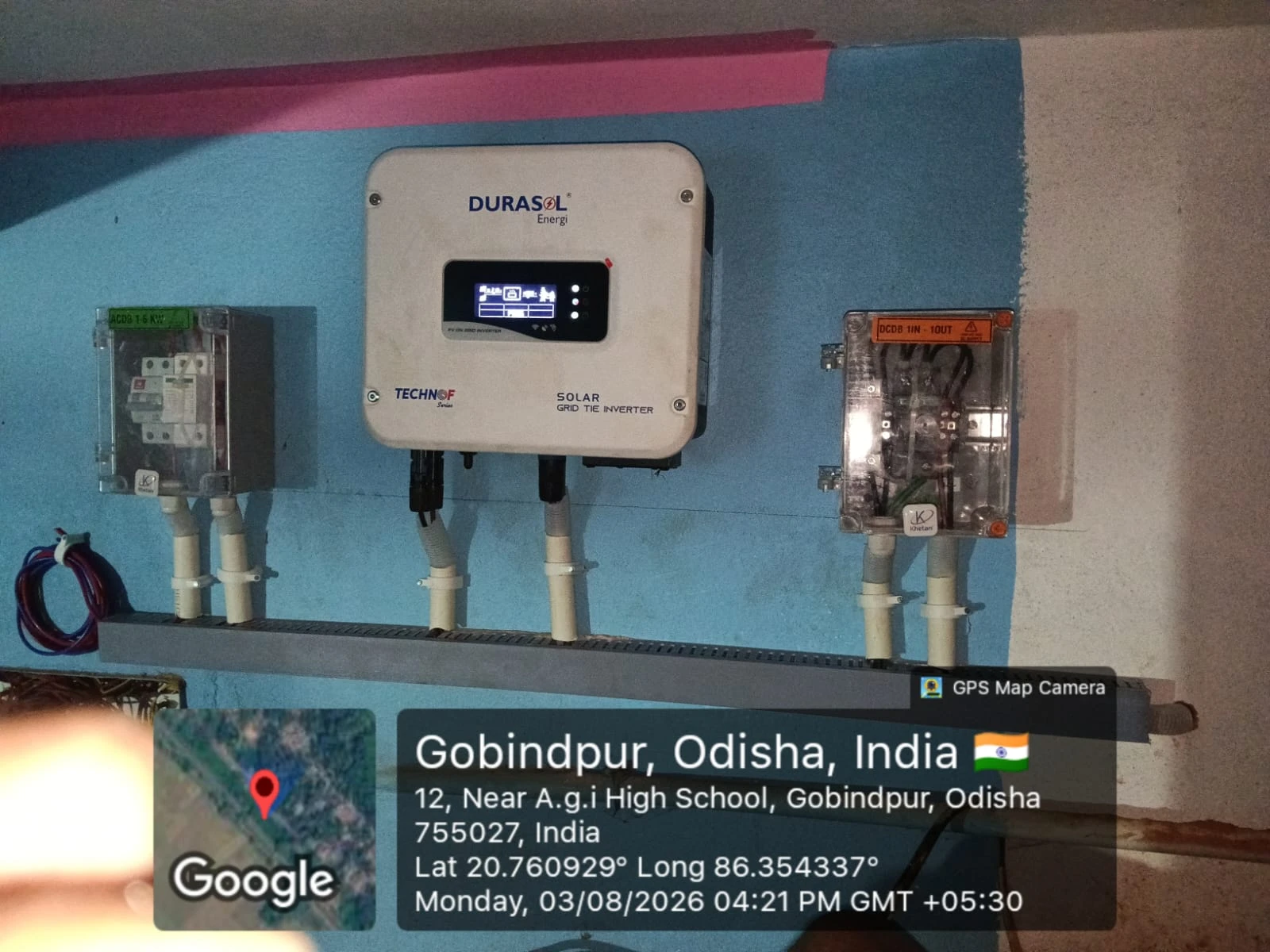 Inverter and protection equipment at the Gobindpur residential project
