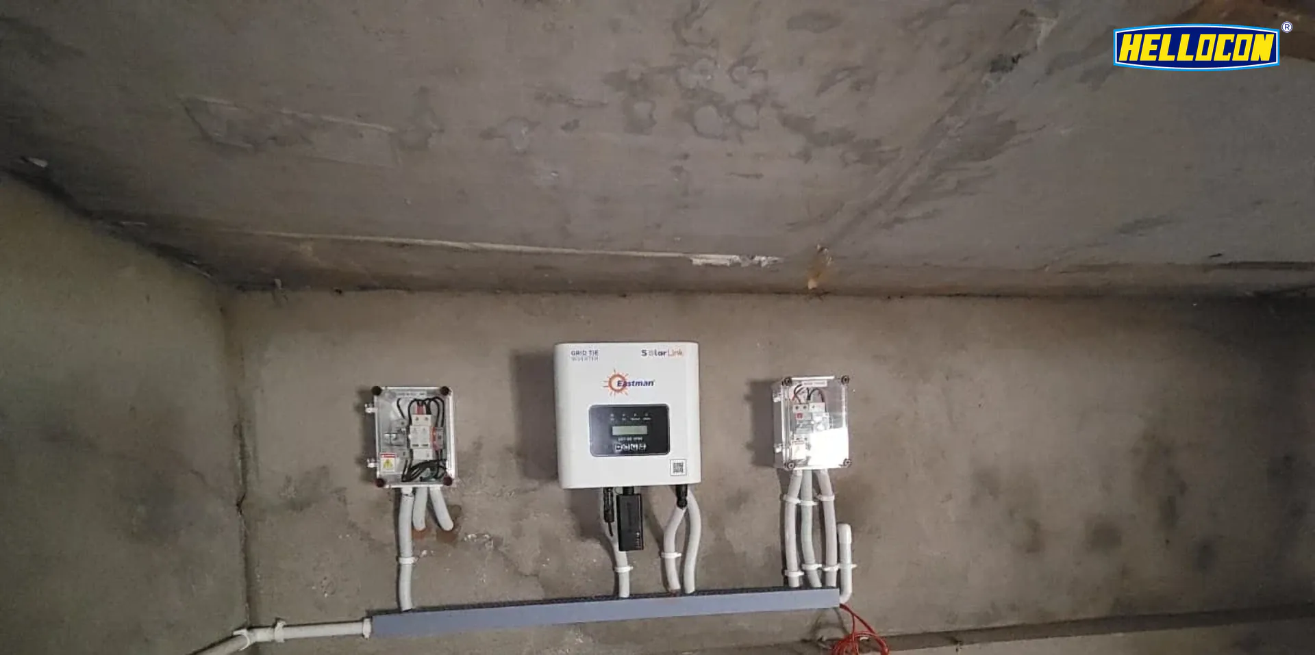 Inverter installation at the 3 kW HELLOCON rooftop project in Jajpur