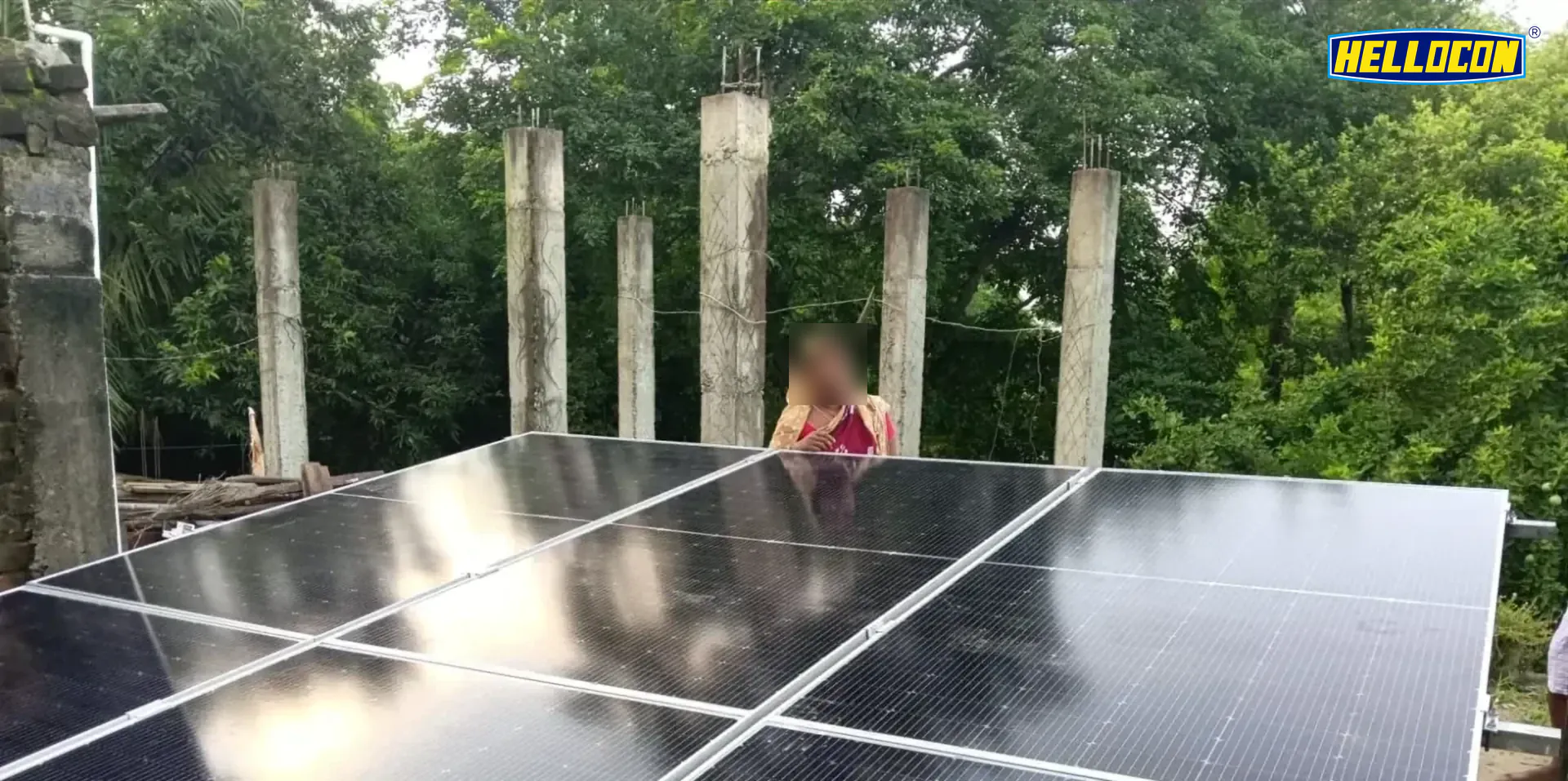 Solar modules on a residential roof in Jajpur
