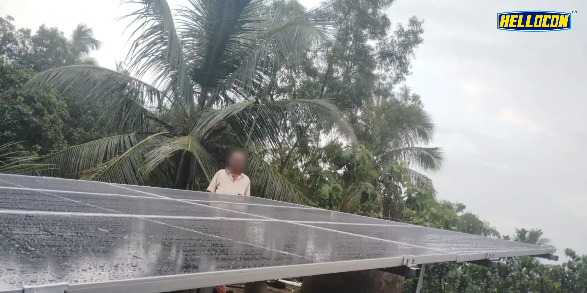 Photovoltaic array on a residential rooftop in Jajpur