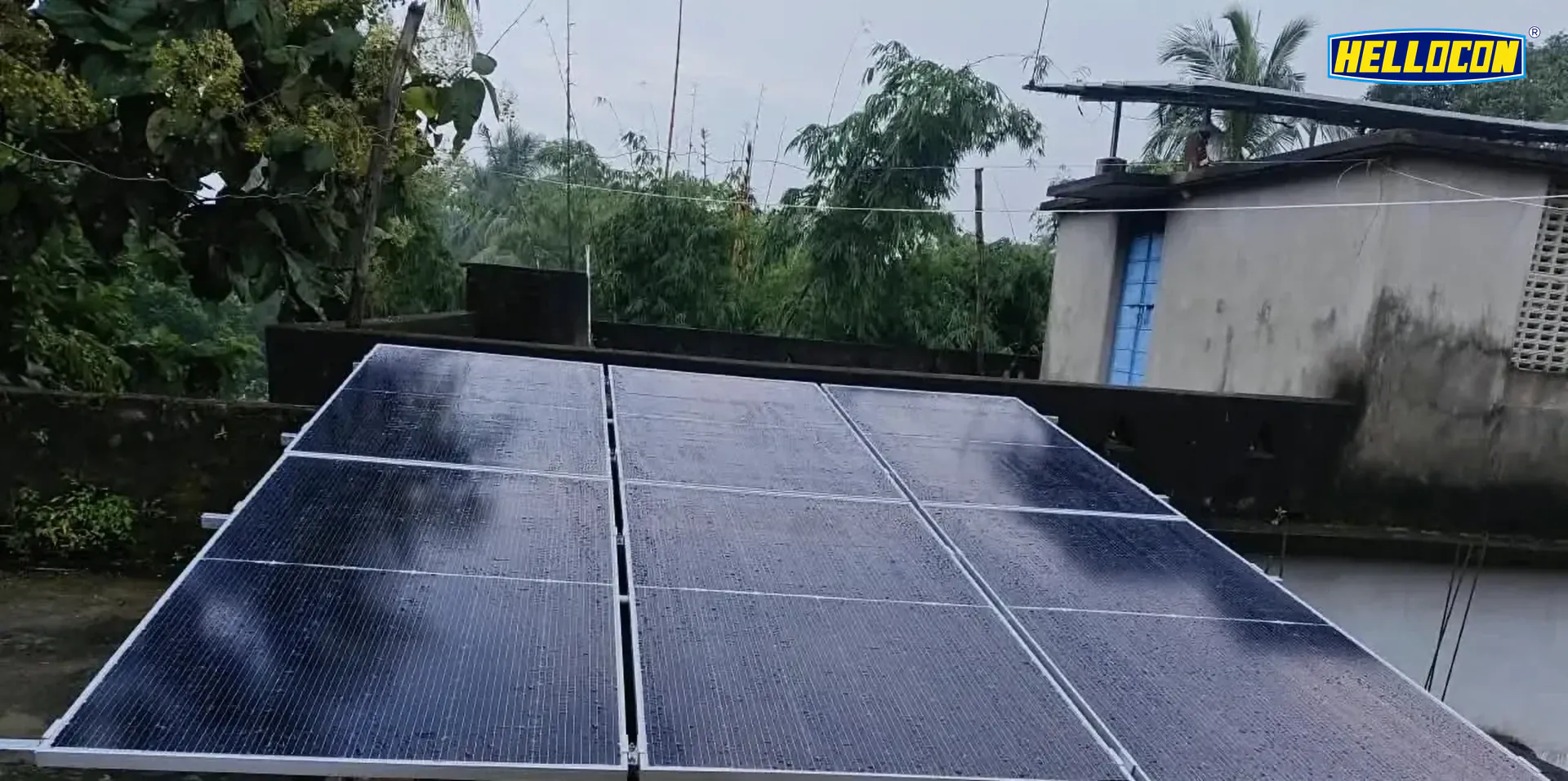 Rooftop photovoltaic installation at the 3 kW HELLOCON project in Jajpur