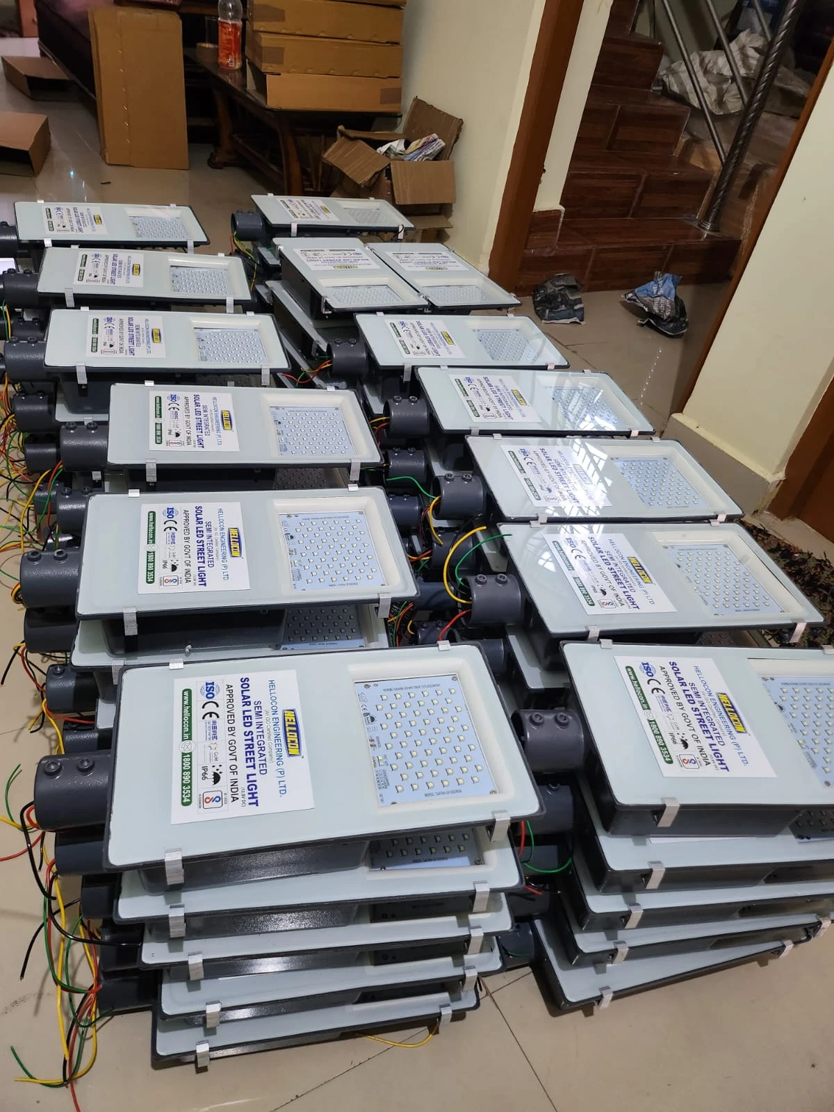 Photograph of HELLOCON semi-integrated street light product units