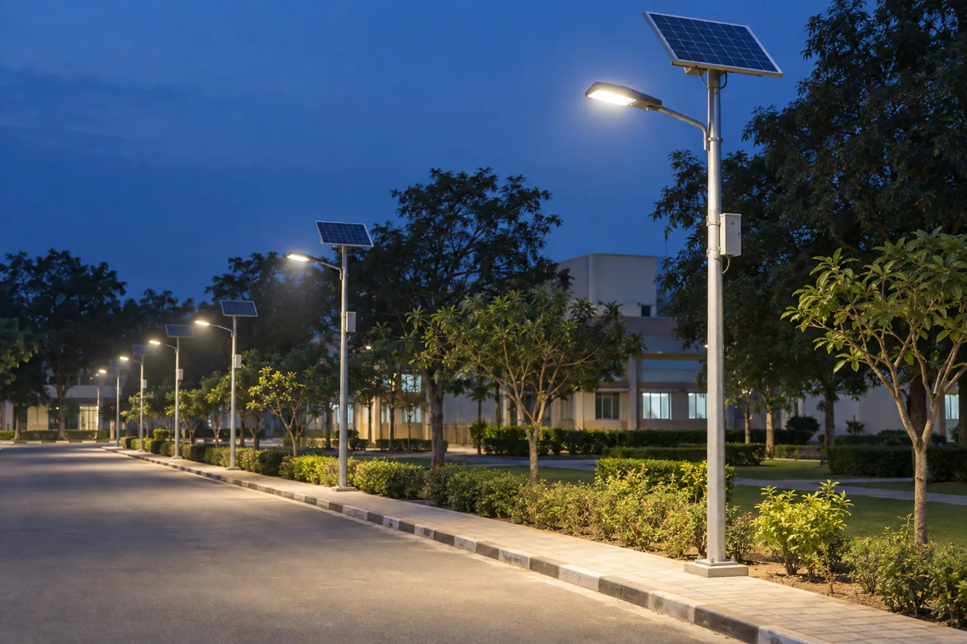 Infrastructure solar lighting, brochure illustration